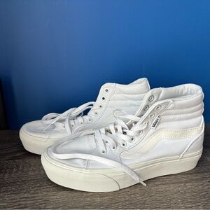{VANS} White High-Top Sneakers women's size 8.5
